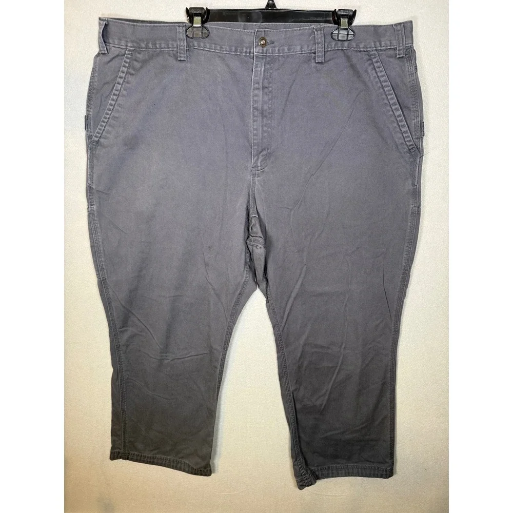 Duluth Trading Co Mens Gray Carpenter Work Pants 46x28 95016 Cotton Utility